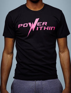 Men’s Power Within T-shirt (Black with Pink logo)